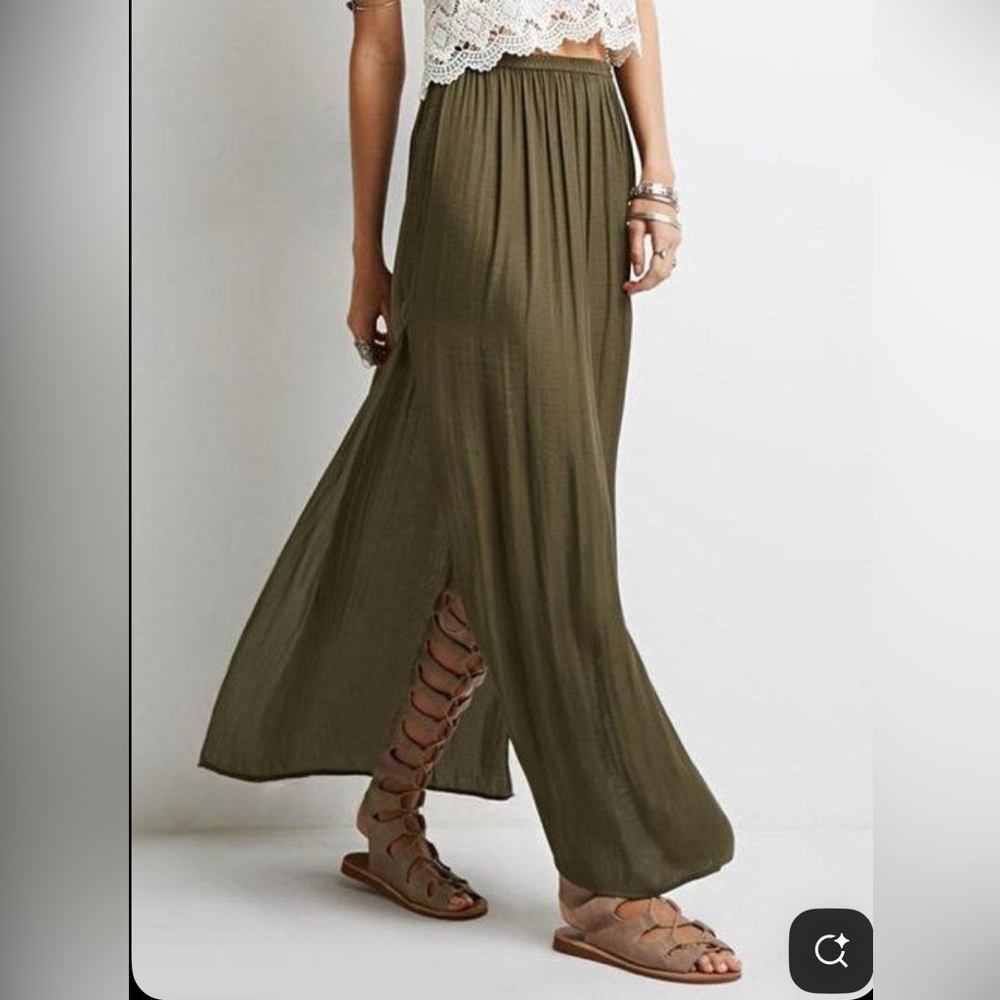 Olive Green Maxi Skirt